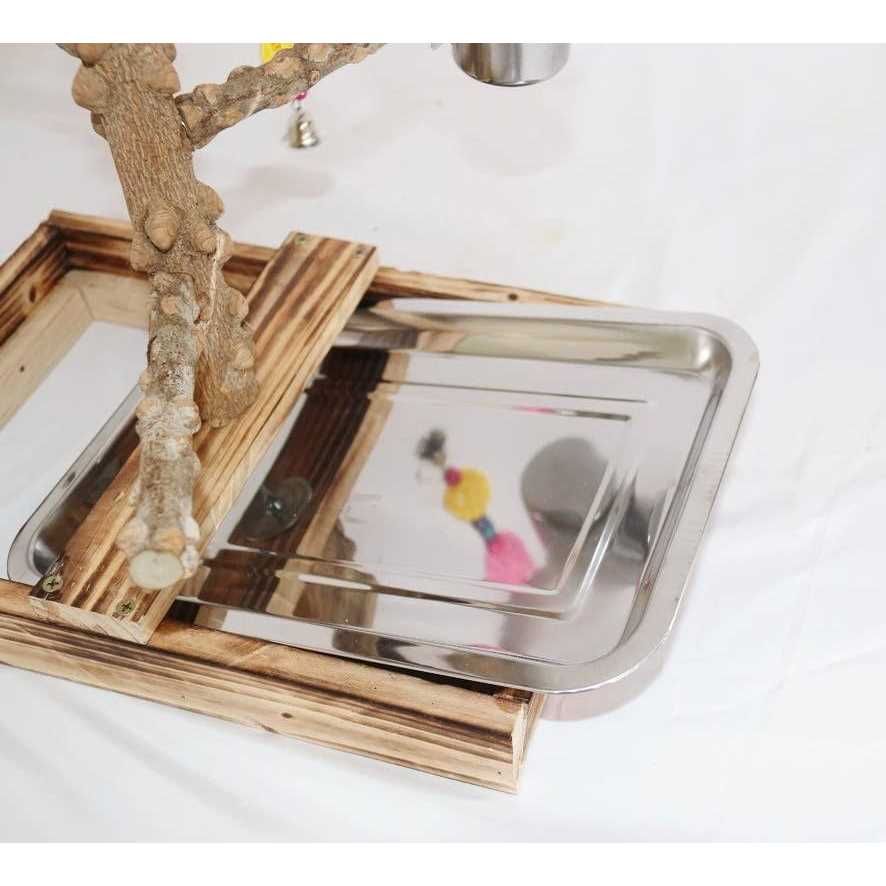 Wood Bird Perch Platform Stand M412338