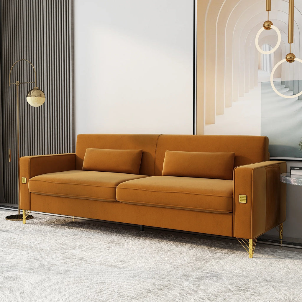 Black Velvet Loveseat with Metal Legs H298