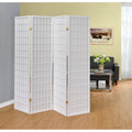 Antique White Four Panel Folding Screen J37318