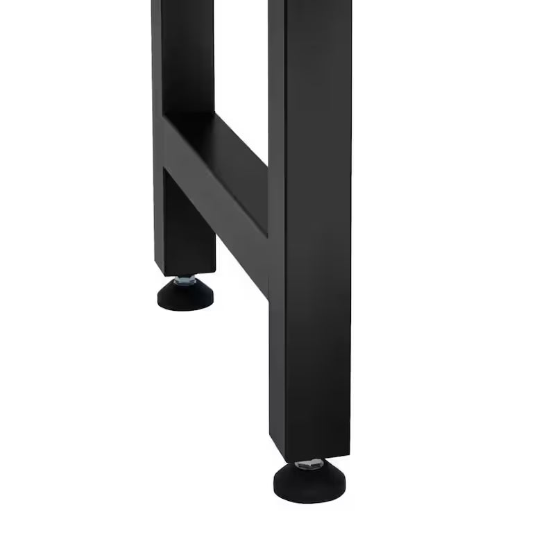 8 ft. Adjustable Height Solid Wood Top Workbench in Black M8095