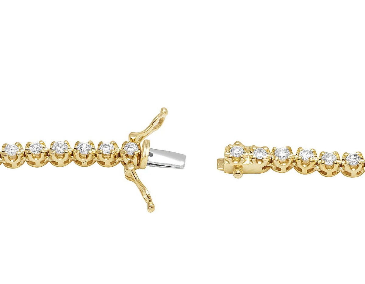 10K Yellow Gold Diamond Tennis Choker Necklace 4mm 21" 6.5CT Q310766