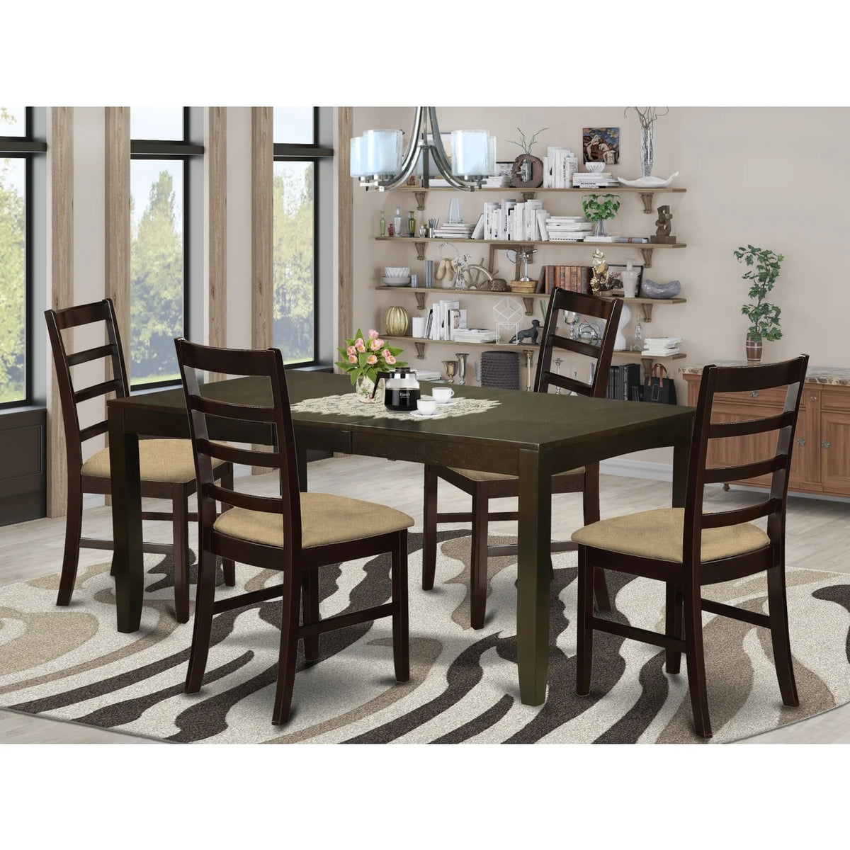Table With Leaf And Chairs B877