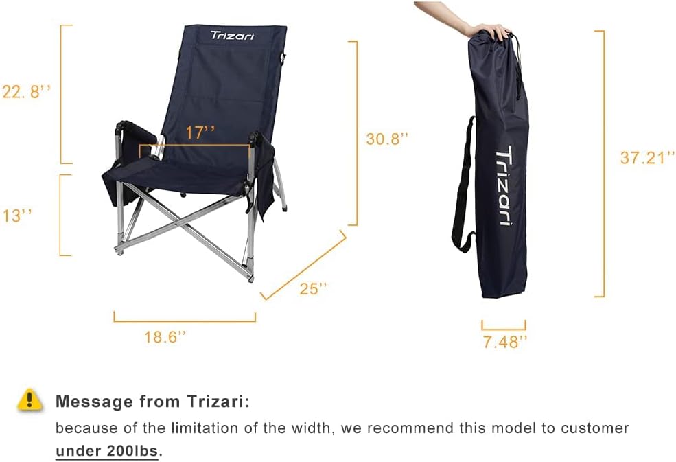 Ultralight Portable Folding Camping Chair with Cup Holders and Carry Bag G2343