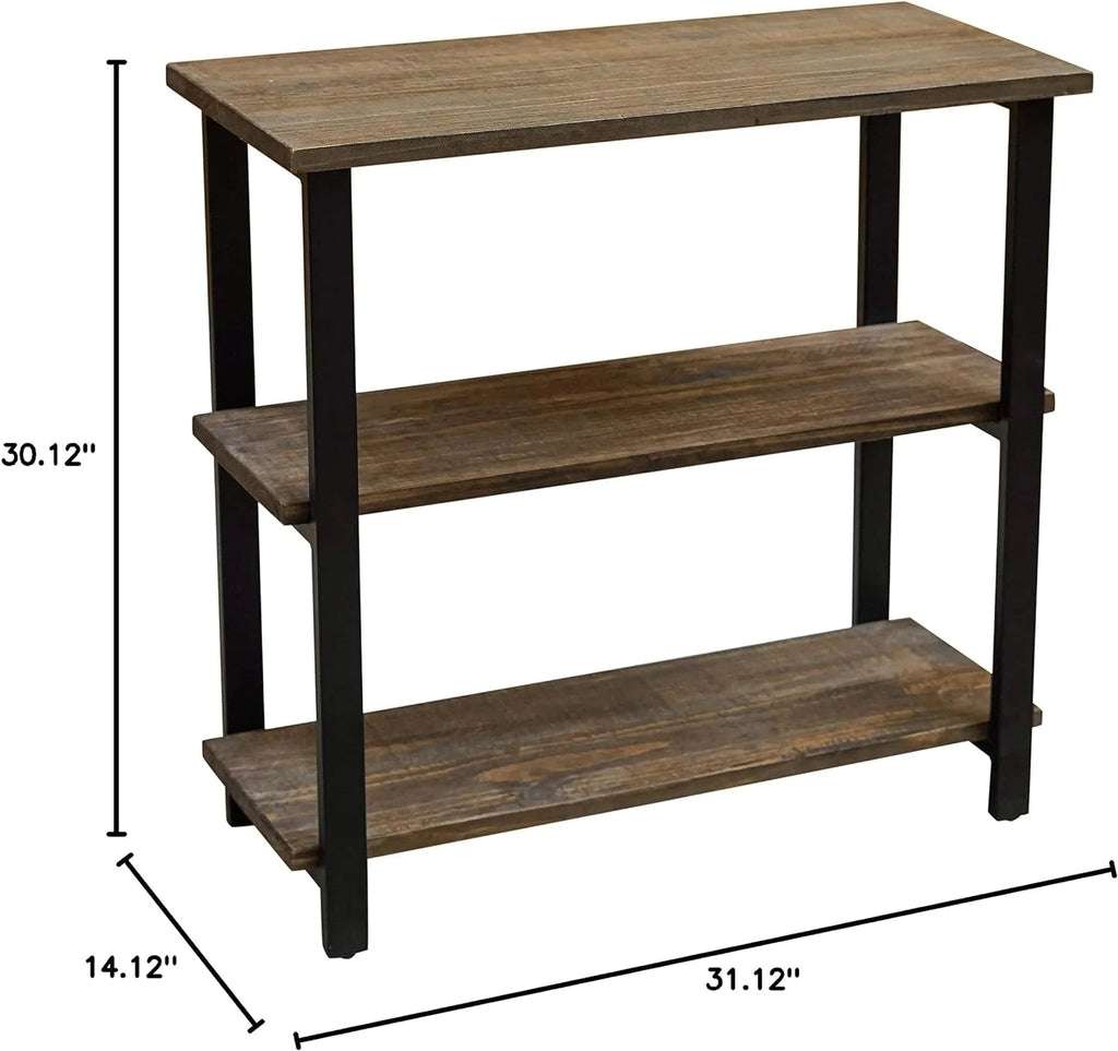 31" Tall 2-Tier Solid Wood And Metal Bookcase I848909