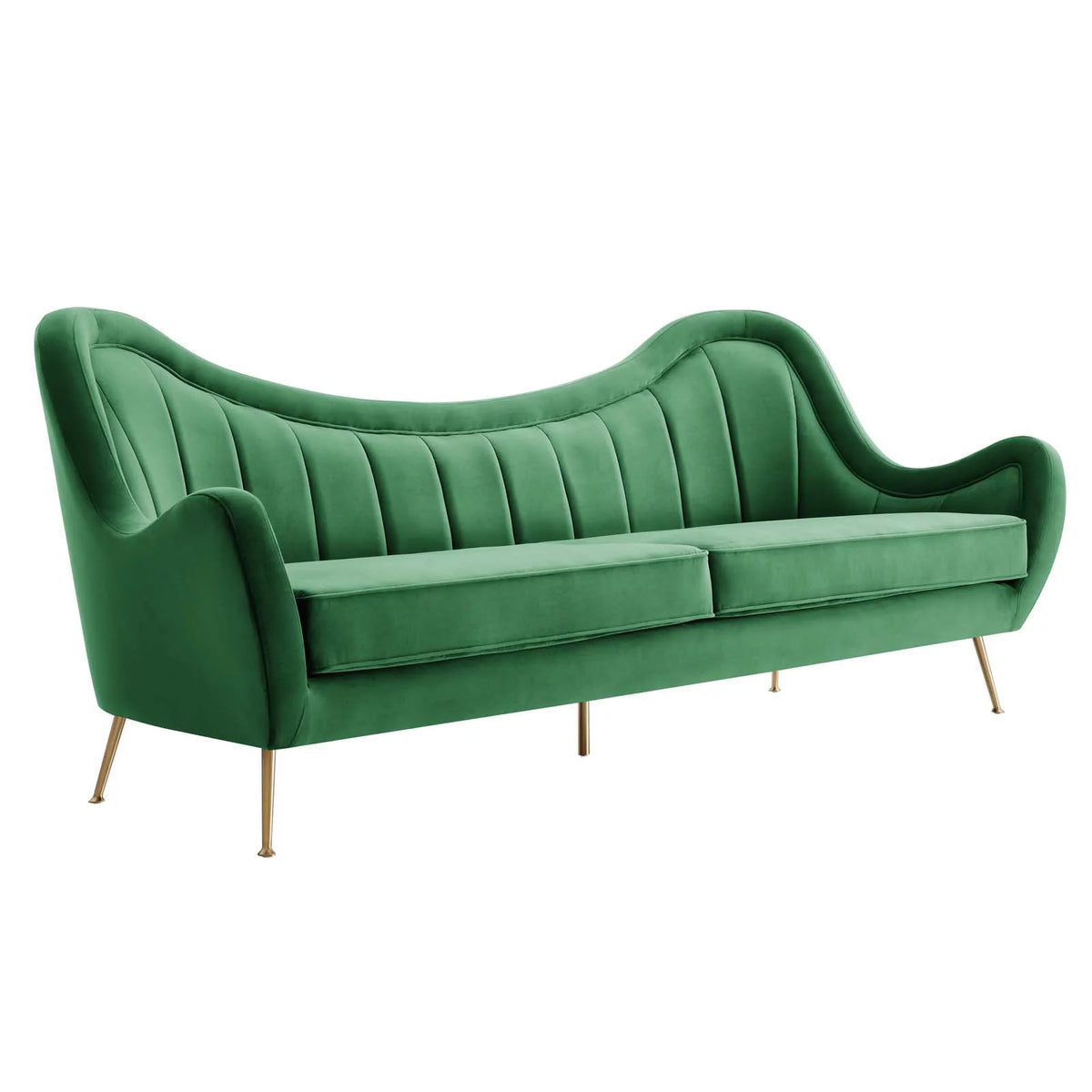 Emerald Channel Tufted Performance Velvet Sofa H24817