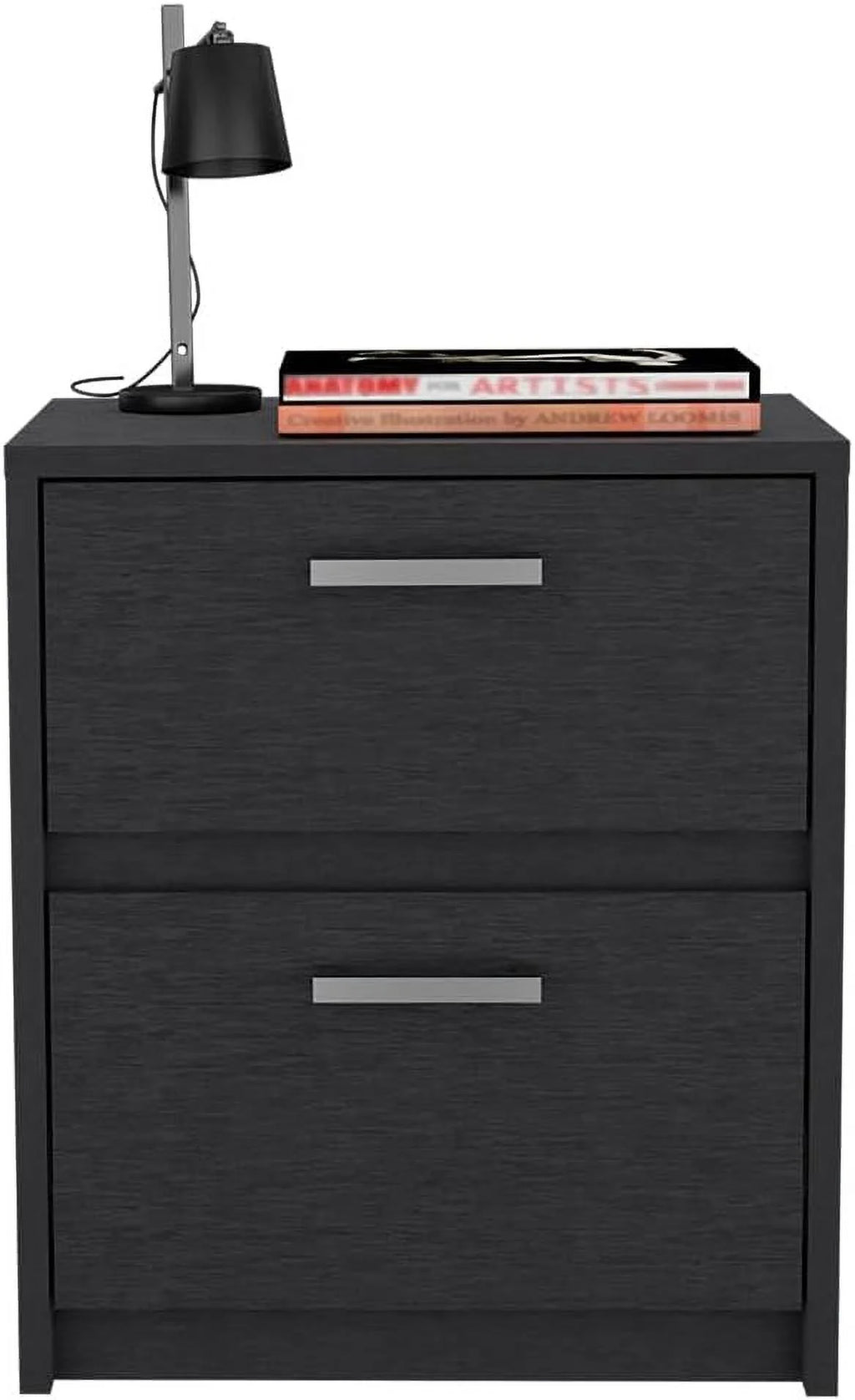 Black Two Drawers Nightstand U6636