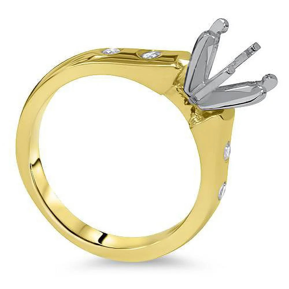 14K Cathedral Engagement Ring Setting I572