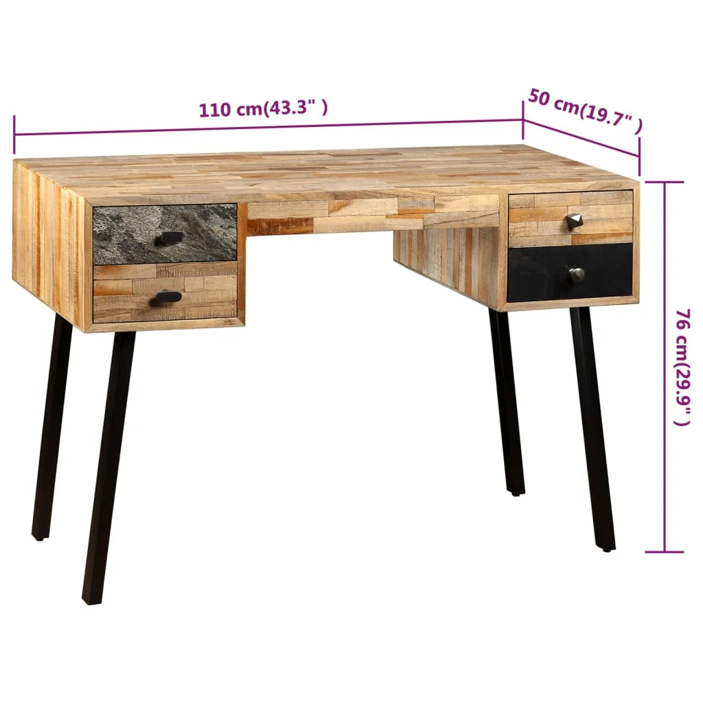 Solid Reclaimed Teak Writing Desk K79262