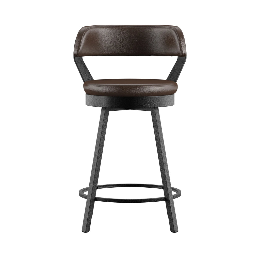 Brown Swivel Bar Stool, Set of 2 L834