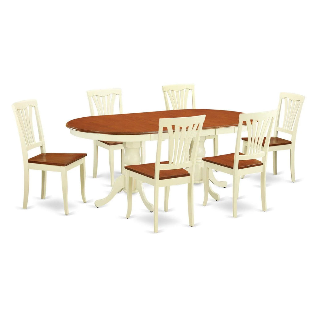 7 Piece Wood Dining Room Table Set Y651971