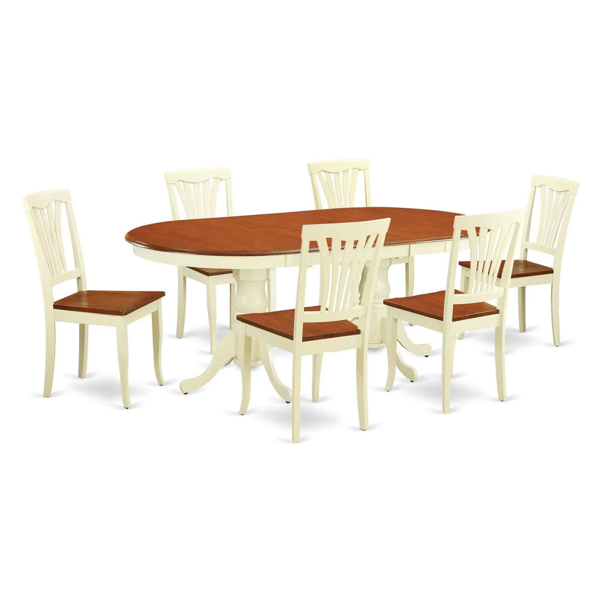 7 Piece Wood Dining Room Table Set Y651971