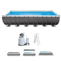24' x 12' x 52 Rectangular Frame Swimming Pool with Pump W669