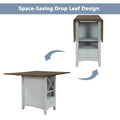 Wood 5-Piece Counter Height Dining Table Set with Rack and Drawers Y503502