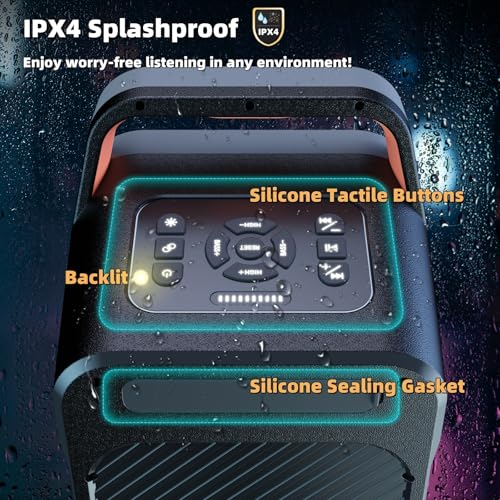 Portable Bluetooth Speaker with Deep Bass and LED Light Show R41563