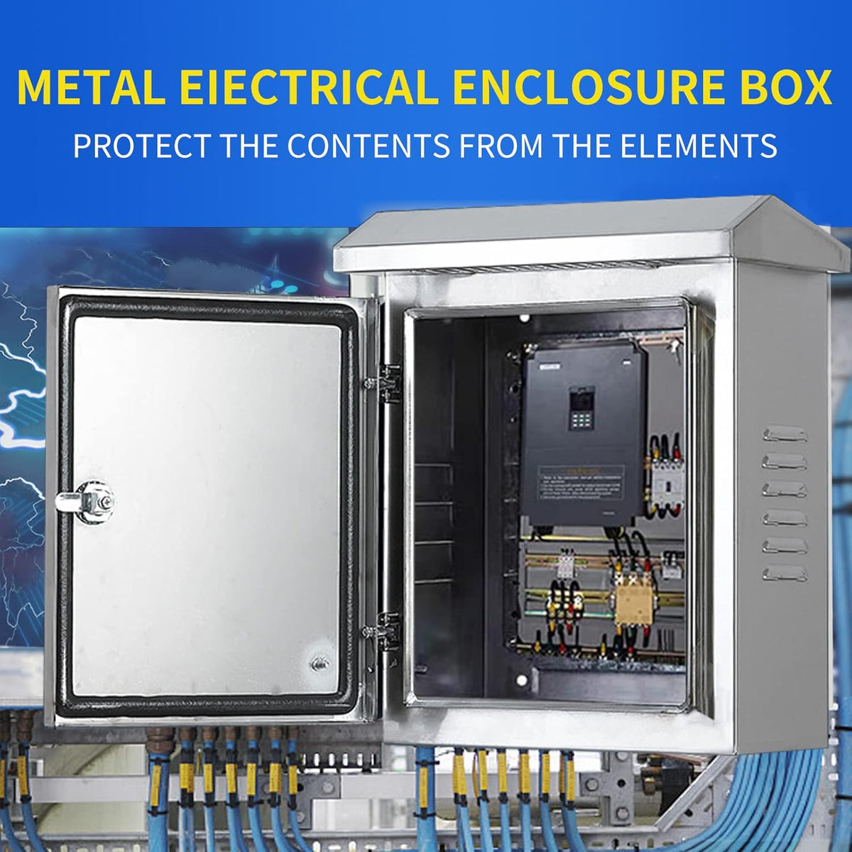 304 Stainless Steel Electrical Box 20'' x 16'' x 8'' IP65 Weatherproof Enclosure with Mounting Plate R46721