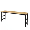 8 ft. Adjustable Height Solid Wood Top Workbench in Black M8095