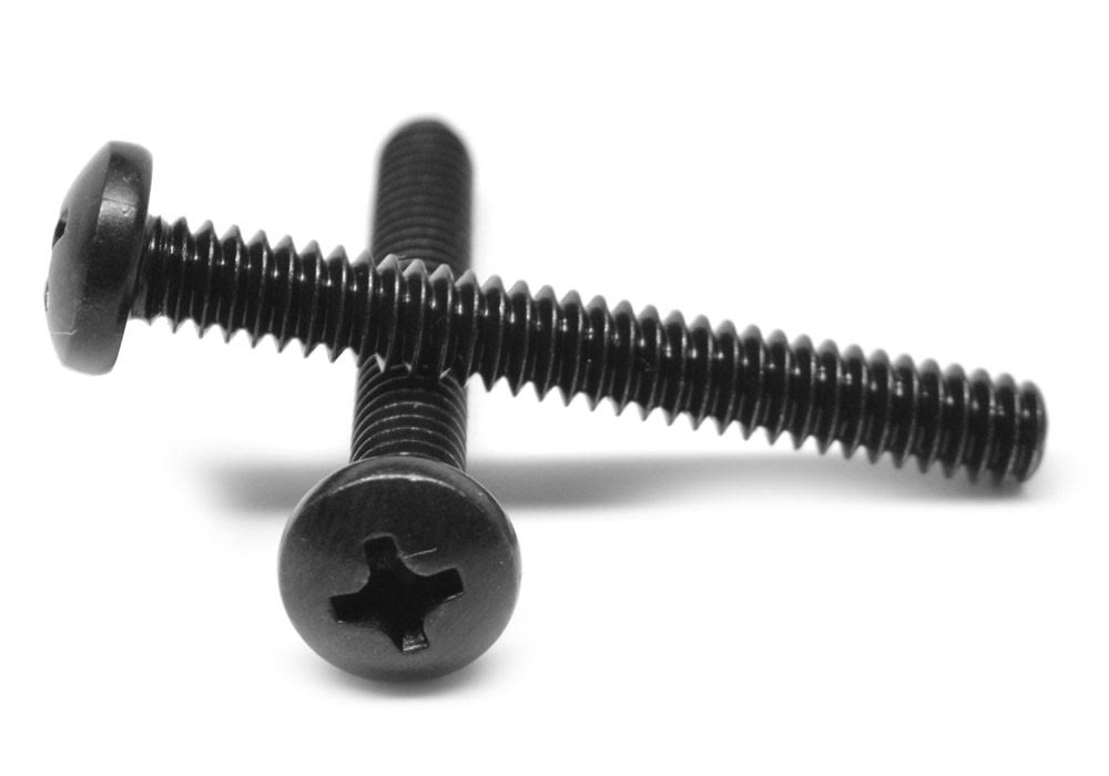 1/4-20 x 1 1/2 Machine Screw Phillips Pan Head Black Zinc Plated S3459