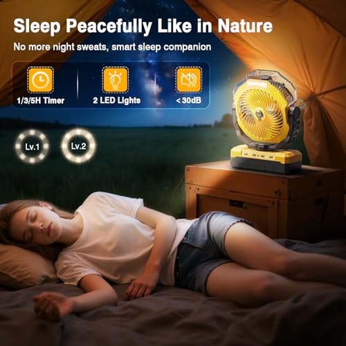 460ml Portable Misting Fan with 24000mAh Rechargeable Battery, Black S539