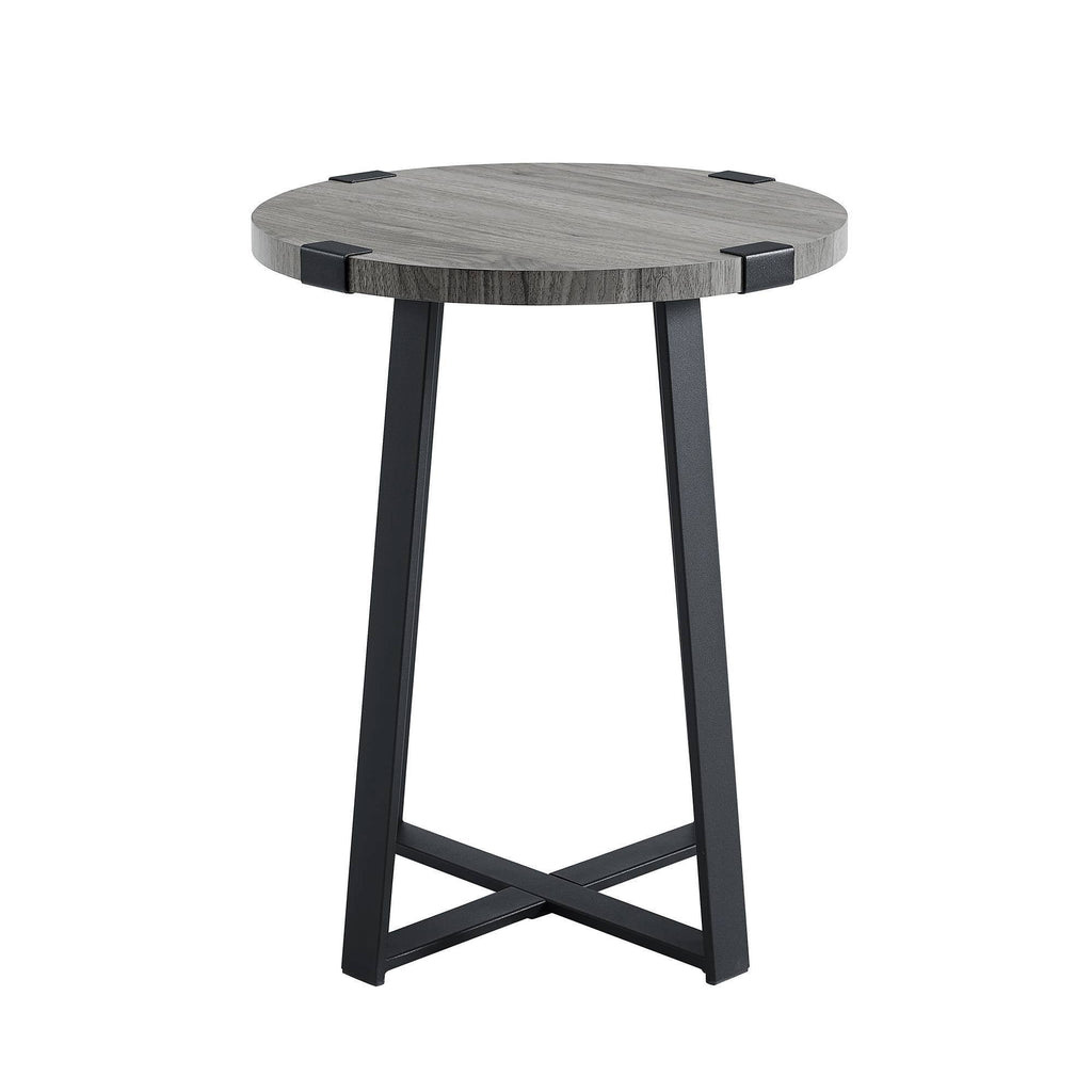 Slate Gray Round Side Table X135651