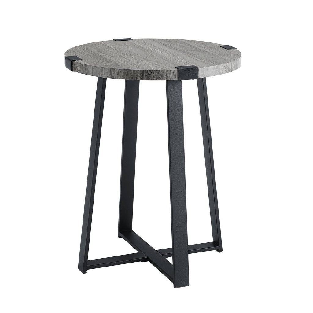 Slate Gray Round Side Table X135651