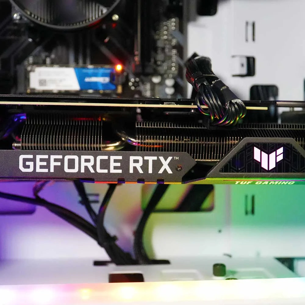 White AMD Ryzen 5 2600 NVIDIA RTX 3060 12GB 32GB DDR4 3200 RAM 1TB NVMe SSD Windows 11 Pro Gaming PC U136