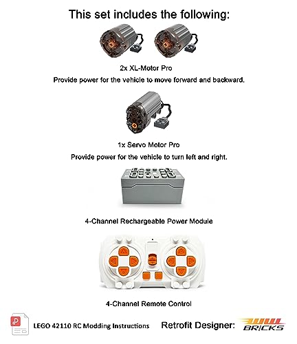 Remote Control and Motor Upgrade Kit for Lego Technic Car E299970