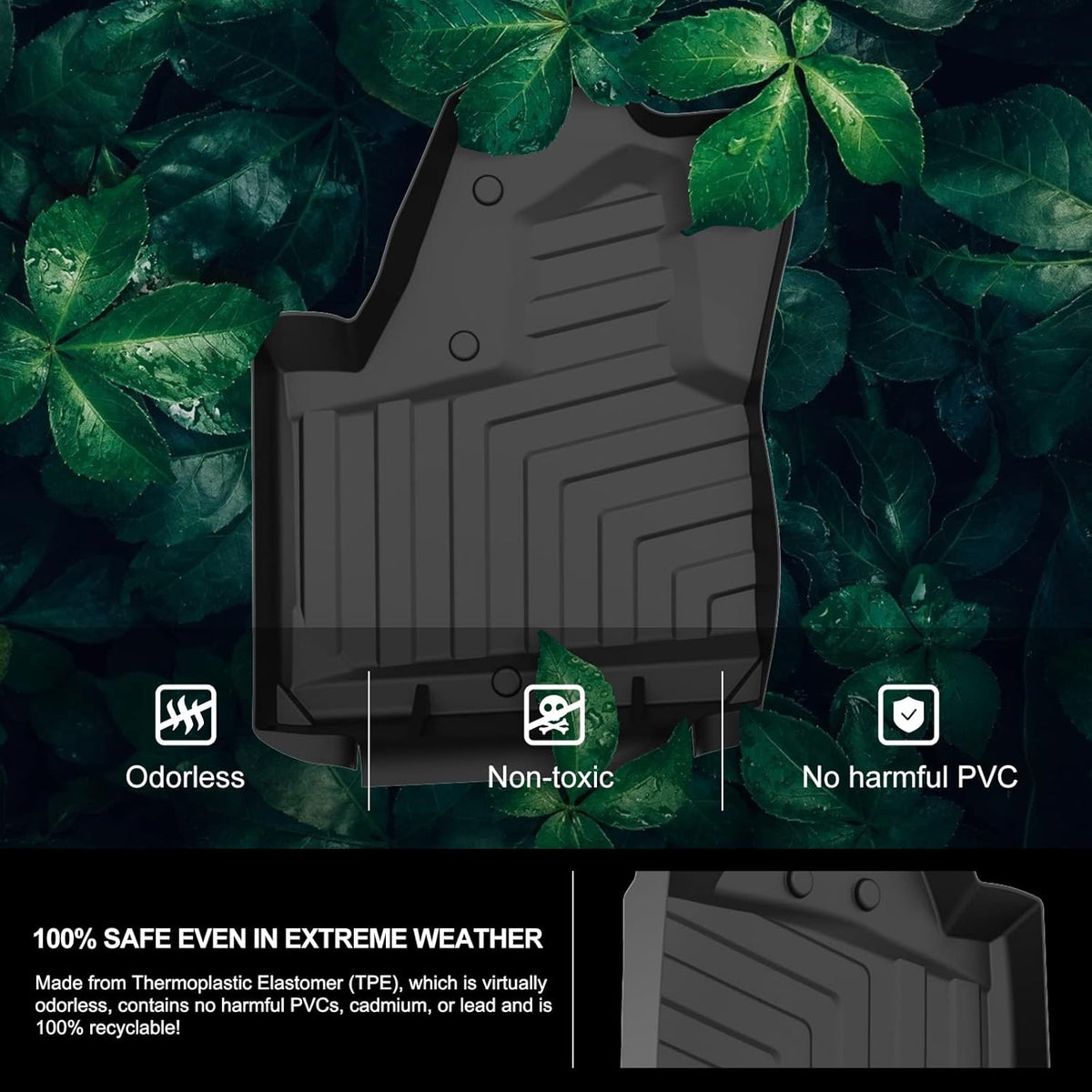 All Weather TPE Floor Mats Black J7794