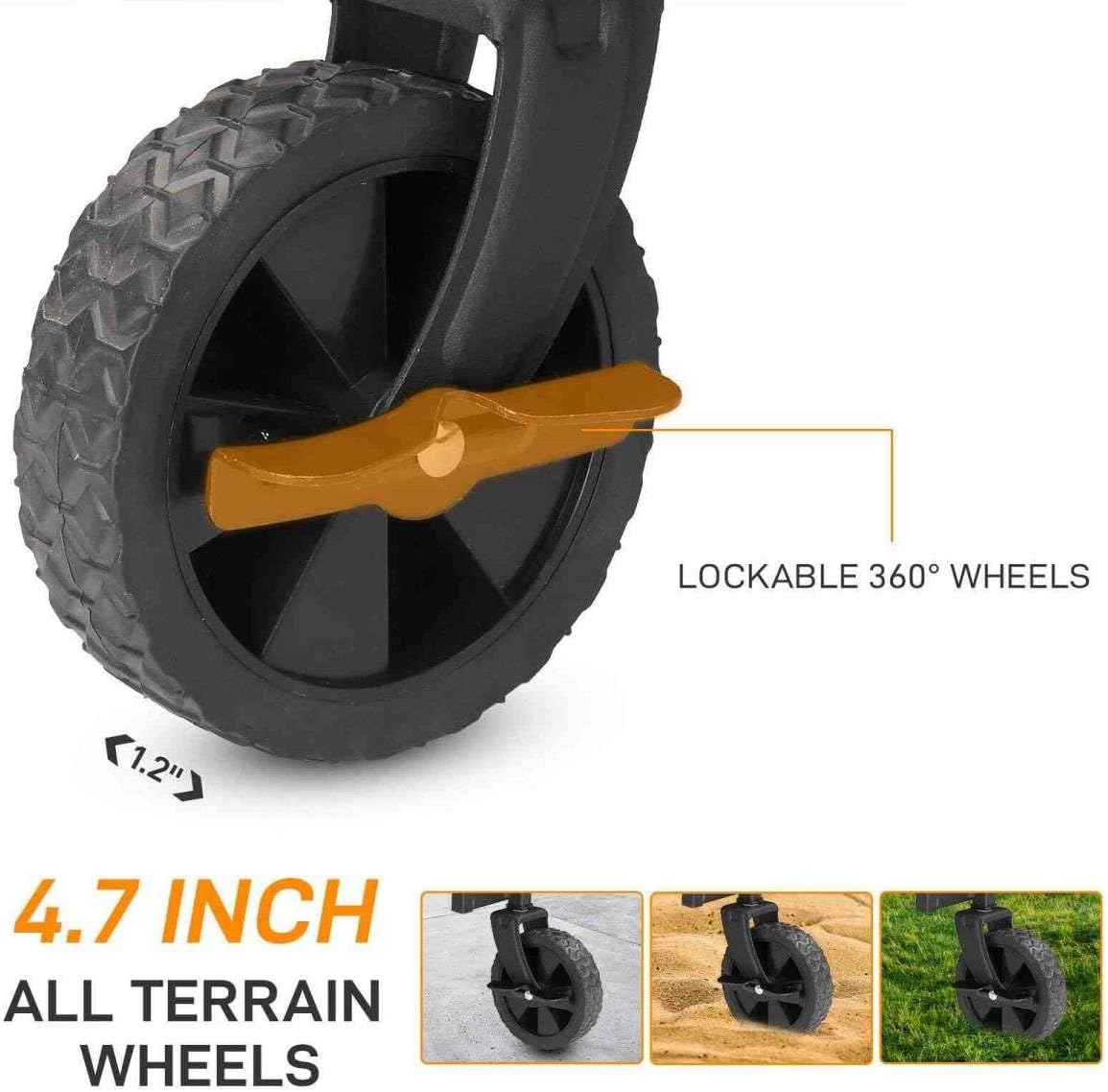 Blue Heavy Duty Folding Wagon with All Terrain Wheels S64563