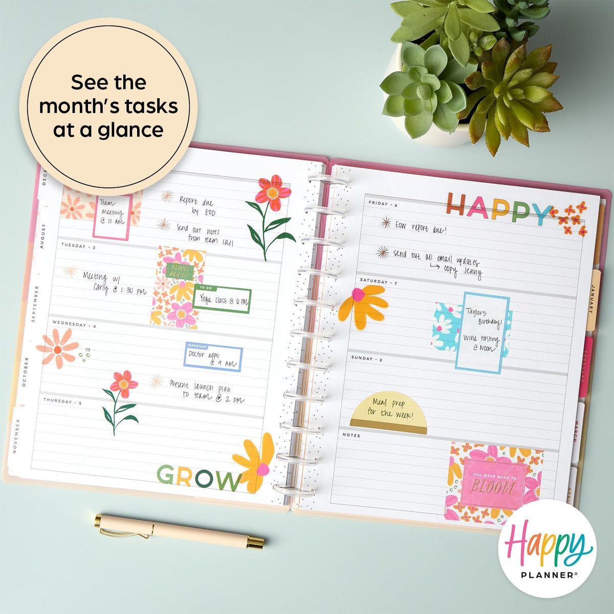 12-Month Academic Planner, July 2024–June 2025, Big Size, 72 Pages, 8 1/2" x 11" H90583