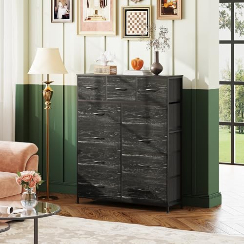 Tall Fabric Dresser with 11 Drawers T727