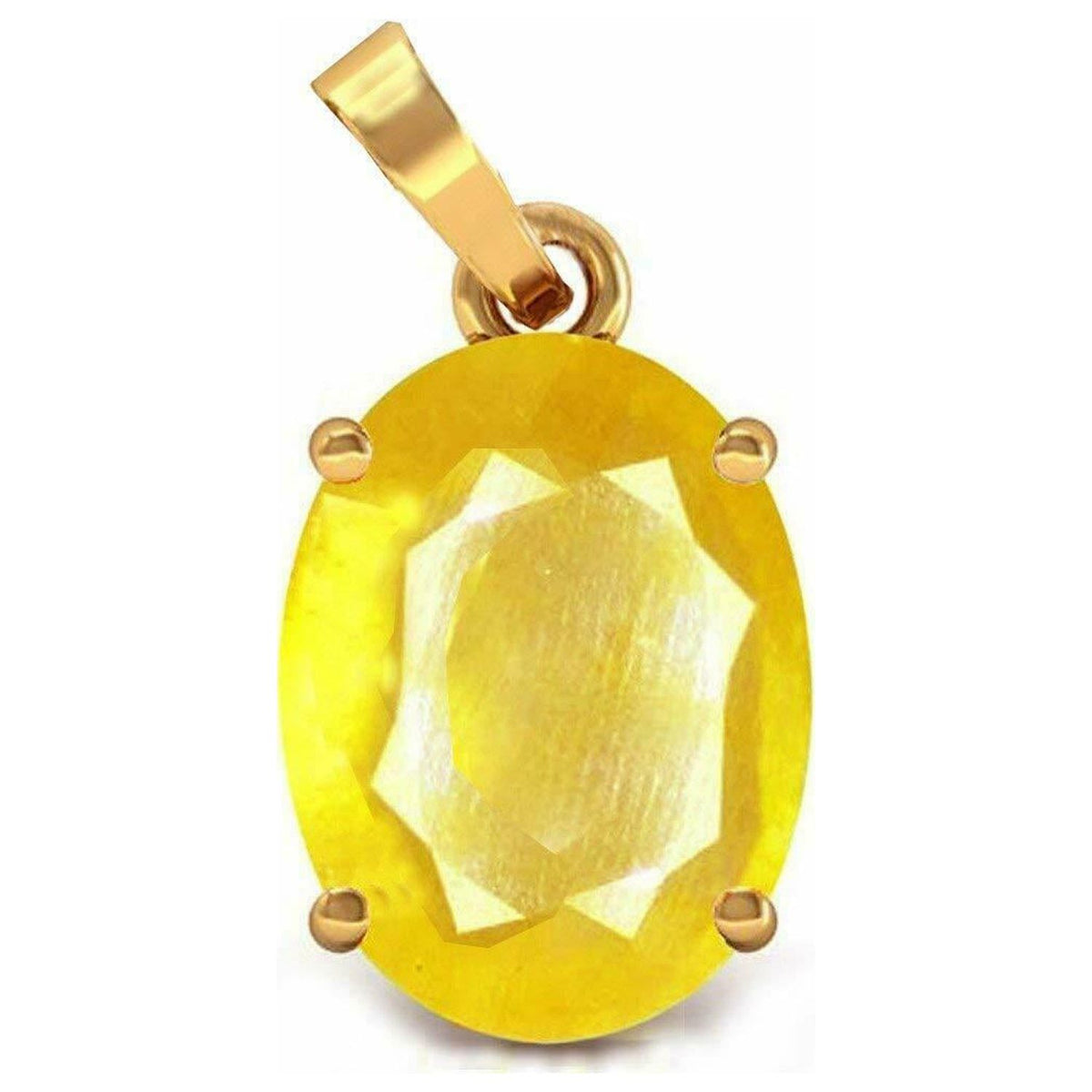 Natural Certified 10 Ct Yellow Sapphire 14K Gold Locket C7923