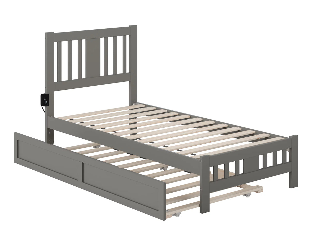 Twin Wood Platform Bed with Trundle X934087