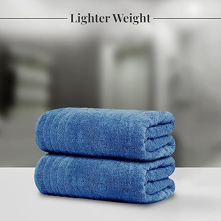 Pack of 4 Extra Large 100% Cotton Bath Towels 30 x 60 Inches Blue F43807