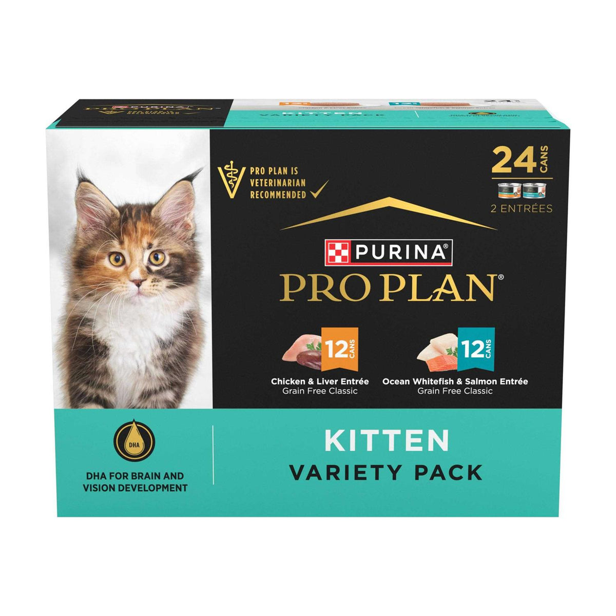 Grain-Free Chicken & Liver & Ocean Whitefish & Salmon Variety Pack Wet Kitten Food S770362