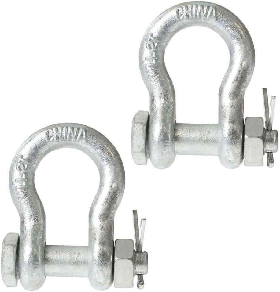 2 Pack Galvanized Bolt Type Anchor Shackles, 9.5 Ton Capacity L13706
