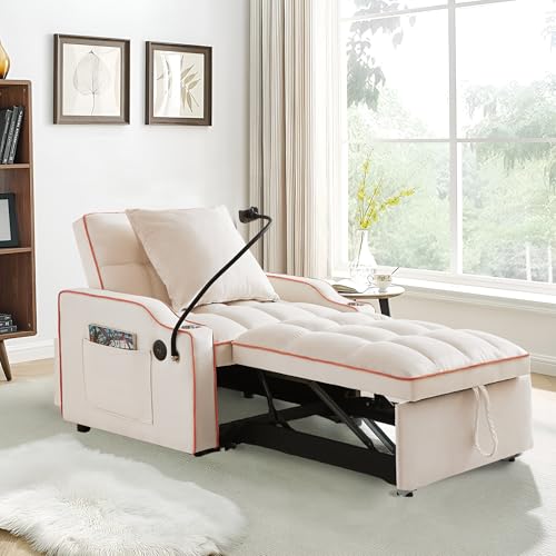Black Velvet Convertible Single Sleeper Sofa with 3 Level Adjustable Backrest A247208
