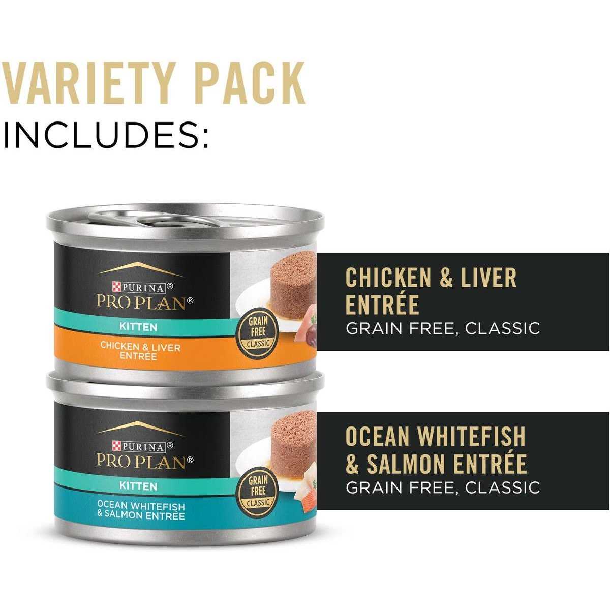 Grain-Free Chicken & Liver & Ocean Whitefish & Salmon Variety Pack Wet Kitten Food S770362