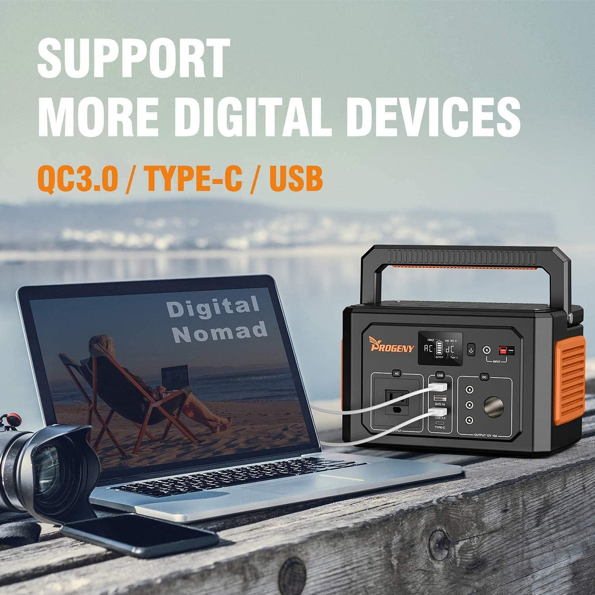 350W Portable Power Station, 288Wh/78000mAh, 110V Pure Sine Wave AC Outlet Z75565