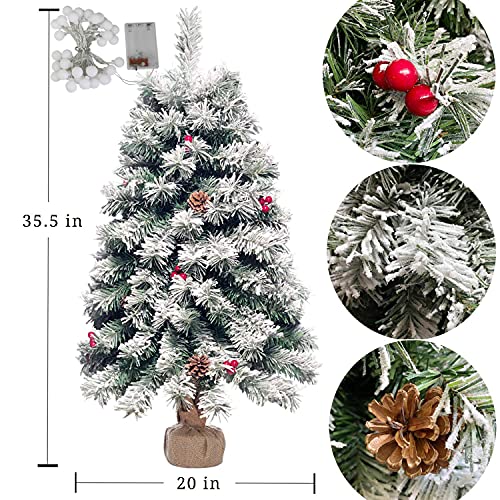 20 Inch Pre-Lit Artificial Mini Christmas Tree with 40 LED Lights V24651