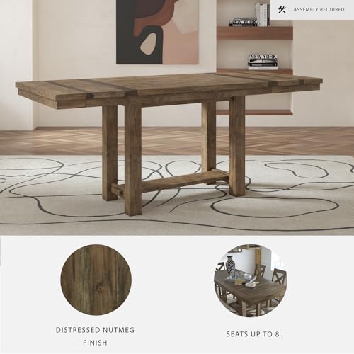 White Dining Extension Table with Trestle Base W365