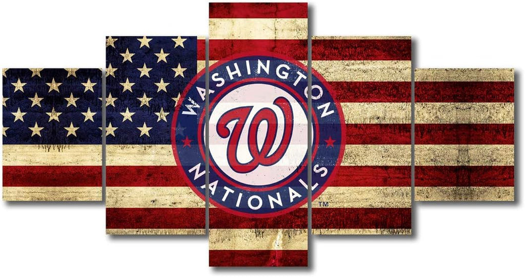 Framed 5PCS Canvas Baseball Wall Art 60Wx 32H A293