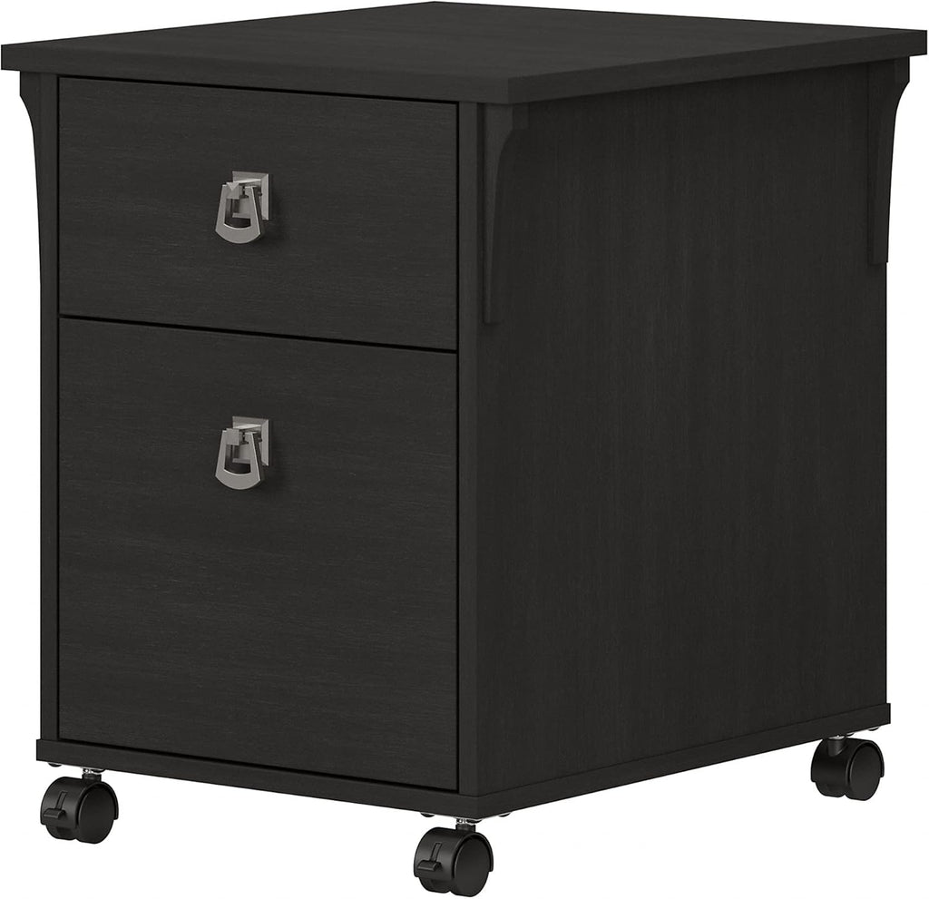 Vintage Black 2 Drawer Mobile File Cabinet F680341