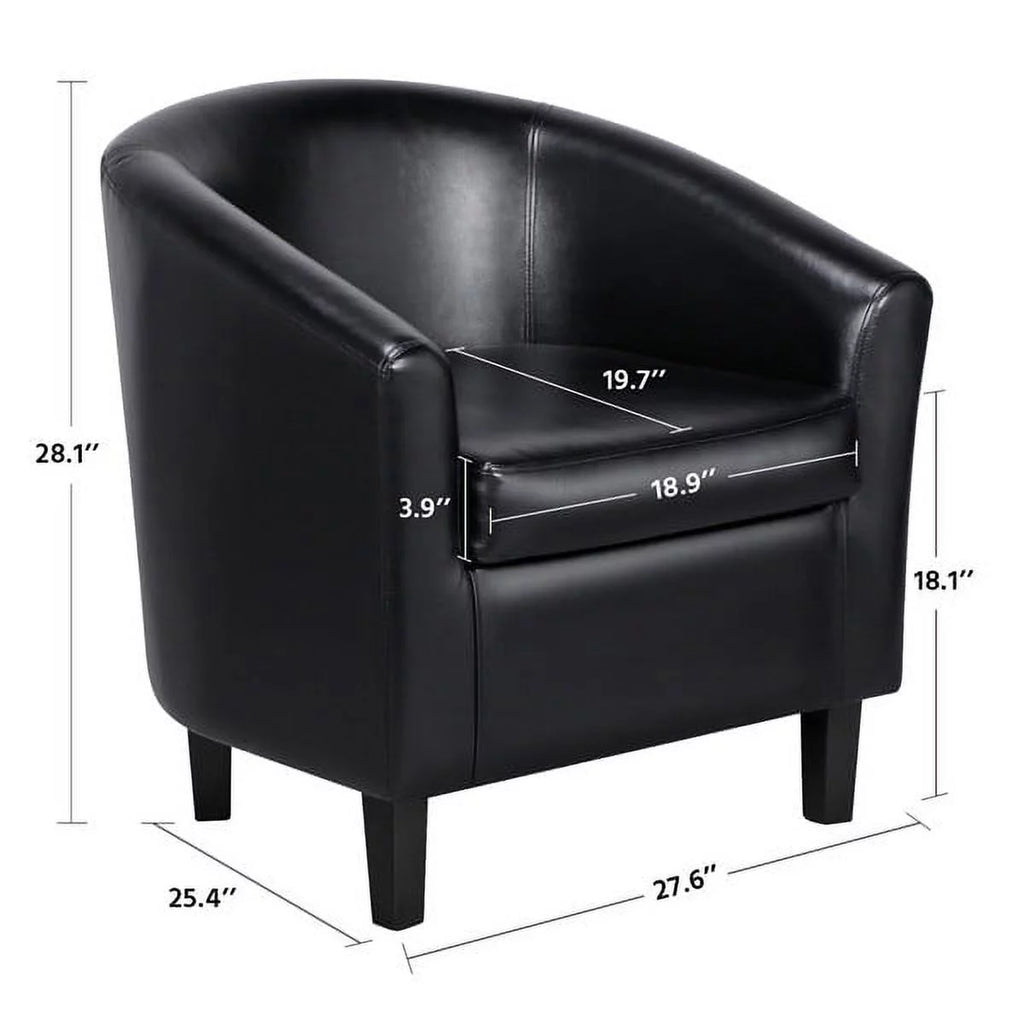 Black Faux Leather Accent Arm Chair J541505