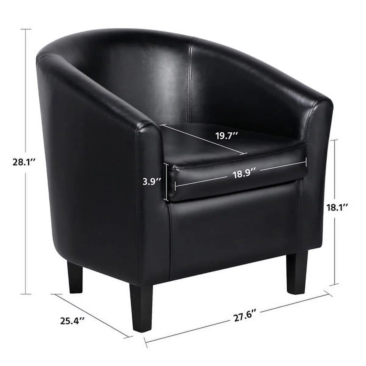 Black Faux Leather Accent Arm Chair J541505