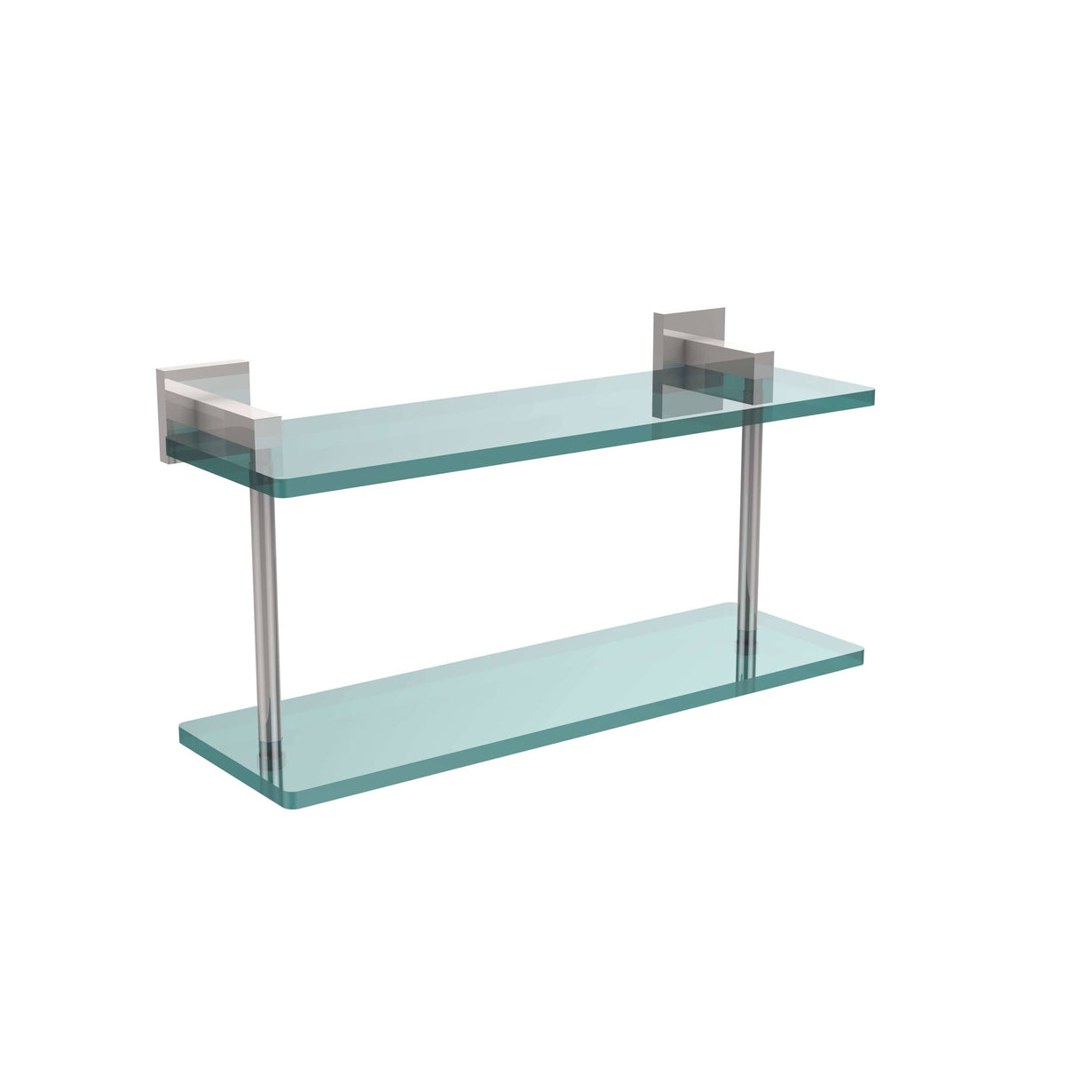 Polished Chrome Two Tiered Glass Shelf P92054