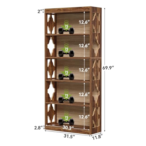 69.9" 5-Tier Vintage Bookshelf I5196