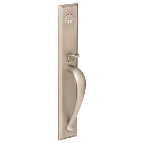 Satin Brass and Black Right Hand Single Cylinder Mortise Entry Handleset with Lever X90768
