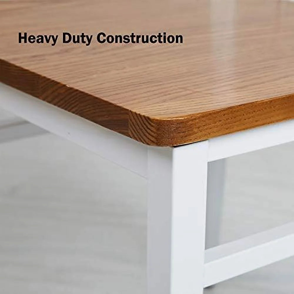 Heavy Duty Dining Chairs Natural Wood Seat Sturdy Metal Frame 400lbs Capacity Comb Back U7488