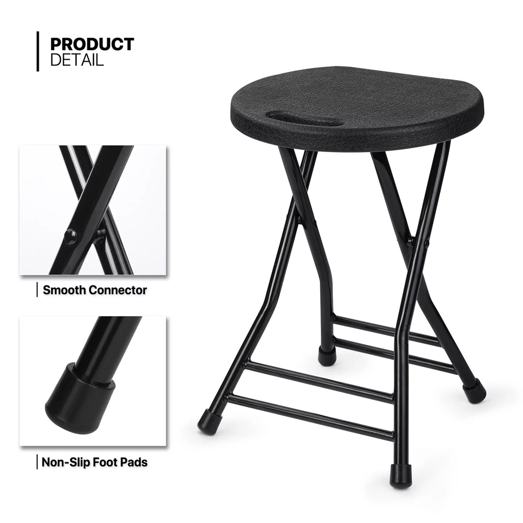 7 Pieces 5 FT Folding Round Table and Chair Set Black A703348