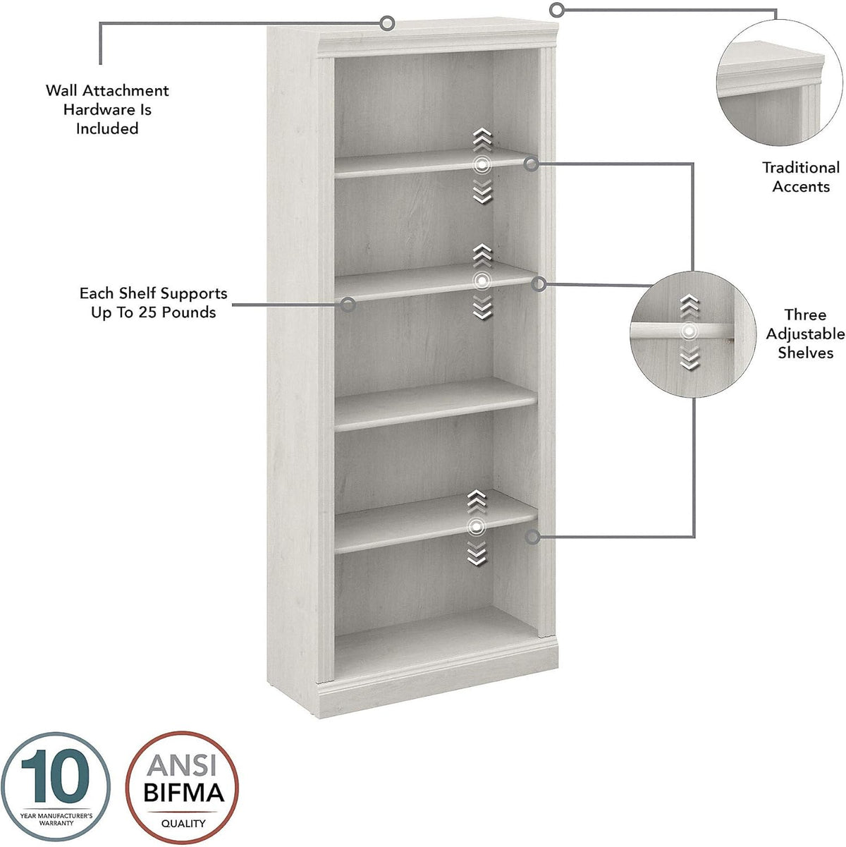 5 Shelf Bookcase, Set of 2 U839124